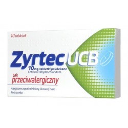 Zyrtec UCB 0,01 g, 10 tabletek